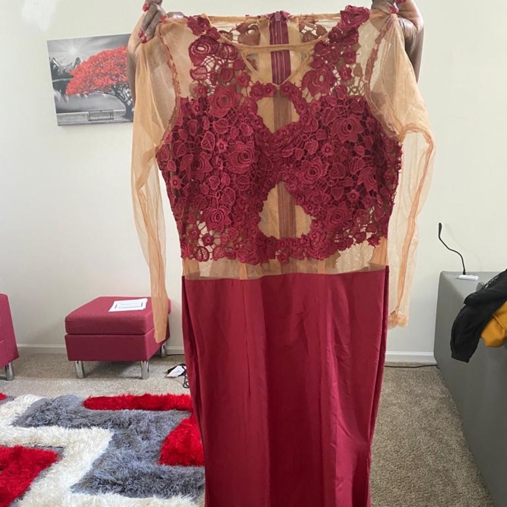 Red Flowered Dress